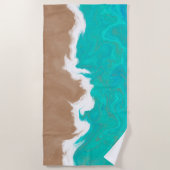 Modern Abstract Caraïbisch Turquoise Zee Shore Strandlaken (Voorkant)