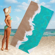 Modern Abstract Caraïbisch Turquoise Zee Shore