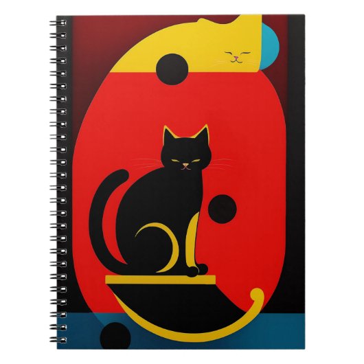 Modern Abstract Cat Notitieboek (Voorkant)