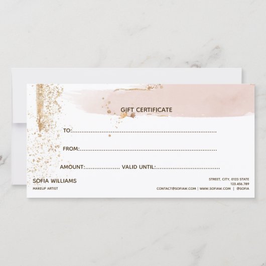 Modern Abstract Certificaat Gift Kaart (Achterkant)