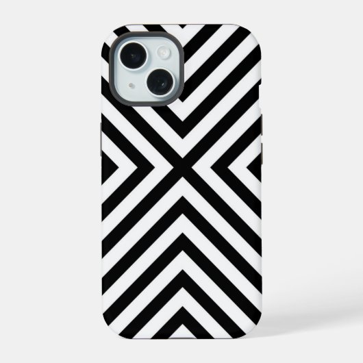 Modern Abstract Chevron Pattern iPhone 15 Case (Achterkant)