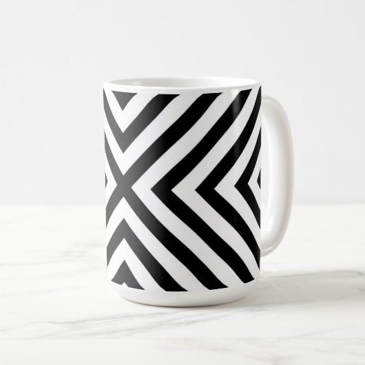 Modern Abstract Chevron Pattern Koffiemok (Voorkant rechts)