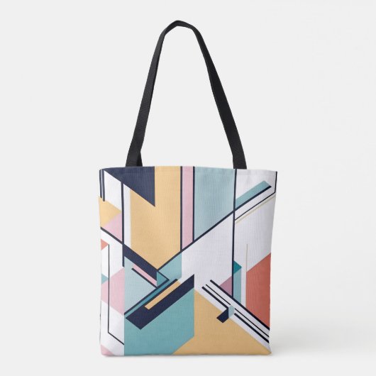 Modern abstract chic geometrisch ontwerp tote bag (Achterkant)