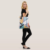 Modern abstract chic geometrisch ontwerp tote bag (Op model)