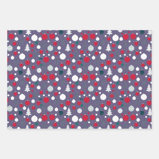 Modern Abstract Christmas Holiday Set of 3 Inpakpapier Vel (Voorkant 3)