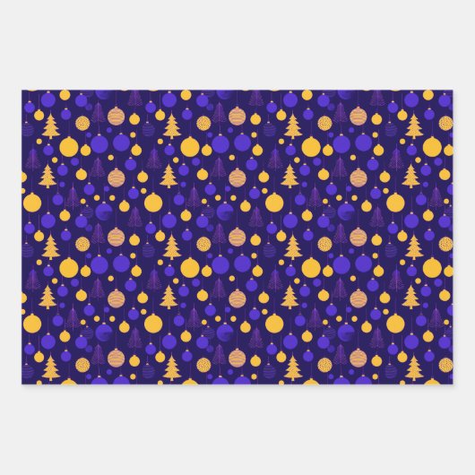 Modern Abstract Christmas Holiday Set of 3 Inpakpapier Vel (Voorkant)