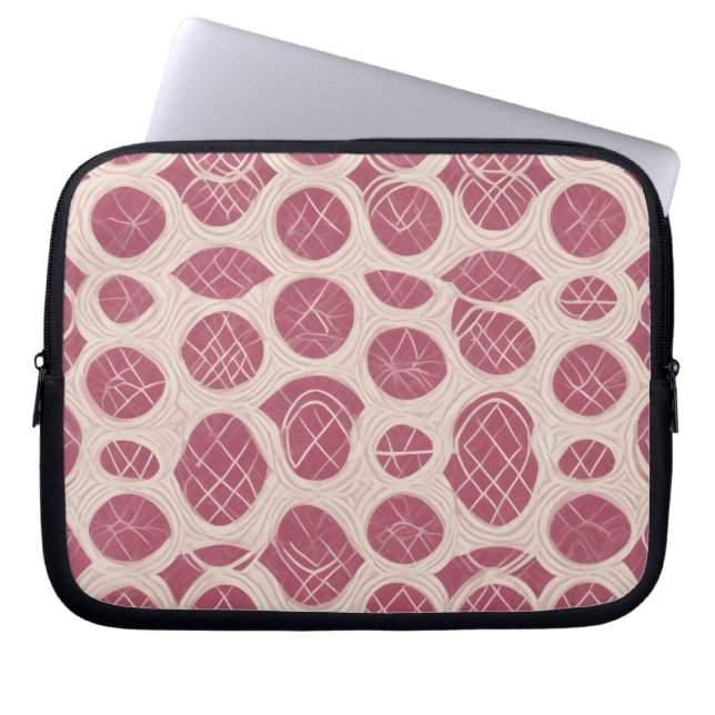 Modern Abstract Cirkelpatroon Laptop Sleeve (Voorkant)