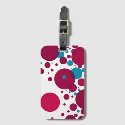 Modern Abstract cirkelpatroon rood blauw geometris Bagagelabel (Voorkant (verticaal))