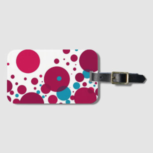 Modern Abstract cirkelpatroon rood blauw geometris Bagagelabel