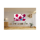 Modern Abstract cirkelpatroon rood blauw geometris Foto Afdruk