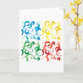 Modern Abstract Colorful Bubbles Geometric Pattern Kaart (Gele Bloem)