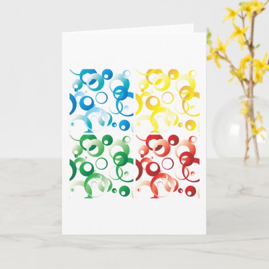 Modern Abstract Colorful Bubbles Geometric Pattern Kaart (Gele Bloem)