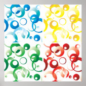 Modern Abstract Colorful Bubbles Geometric Pattern Poster (Voorkant)