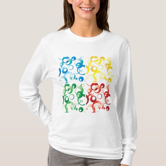 Modern Abstract Colorful Bubbles Geometric Pattern T-shirt (Voorkant)