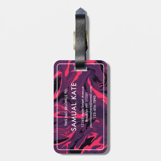 Modern Abstract Colorful Waves Background Bagagelabel (Achterkant verticaal)