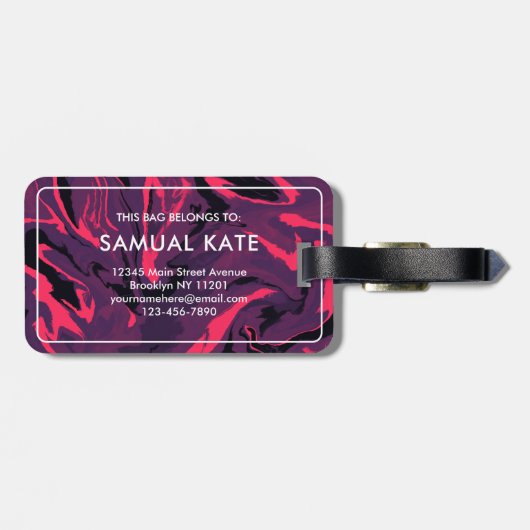 Modern Abstract Colorful Waves Background Bagagelabel (Achterkant horizontaal)