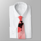 Modern Abstract Coral Pink Black Brushstroke Art Stropdas (Gebonden)