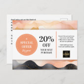 Modern Abstract Coupon Korting Briefkaart (Voorkant / Achterkant)