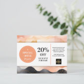 Modern Abstract Coupon Korting Briefkaart (Staand voorkant)