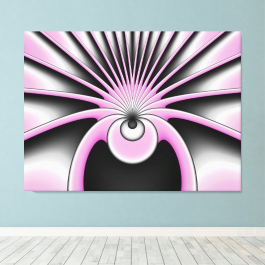 Modern Abstract Crazy Fractal Art Pattern Canvas Afdruk (Insitu (Houten vloer))