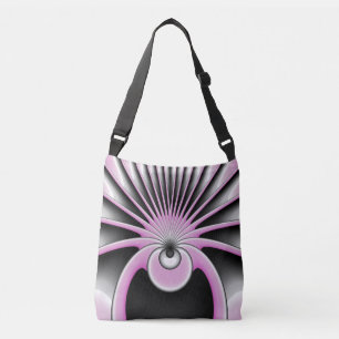 Modern Abstract Crazy Fractal Art Pattern Crossbody Tas