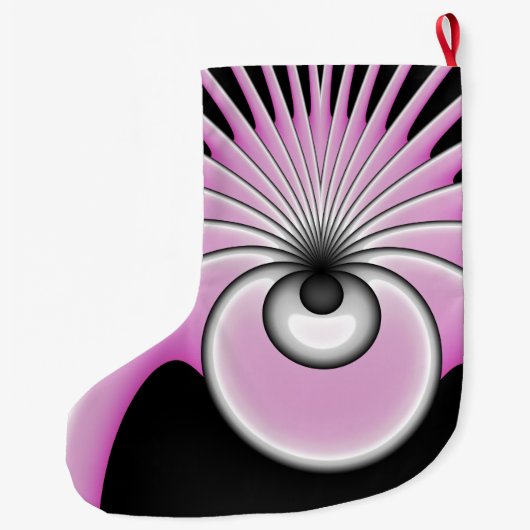 Modern Abstract Crazy Fractal Art Pattern Grote Kerstsok (Achterkant)