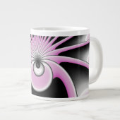 Modern Abstract Crazy Fractal Art Pattern Grote Koffiekop (Voorkant rechts)
