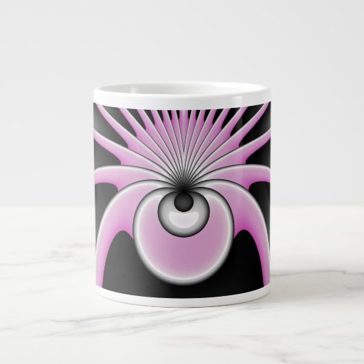 Modern Abstract Crazy Fractal Art Pattern Grote Koffiekop (Voorkant)