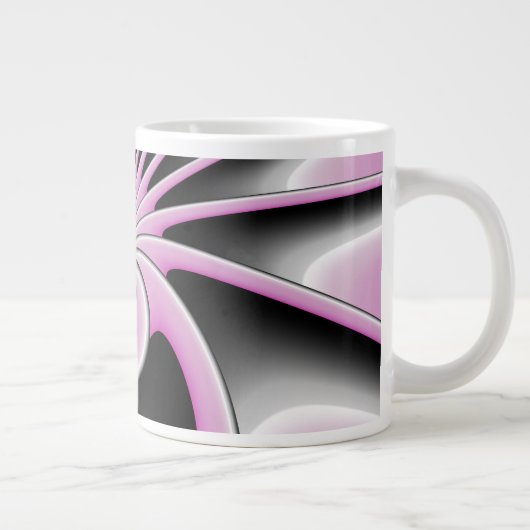 Modern Abstract Crazy Fractal Art Pattern Grote Koffiekop (Rechts)
