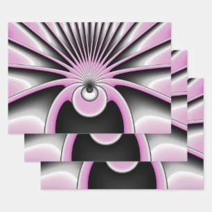 Modern Abstract Crazy Fractal Art Pattern Inpakpapier Vel