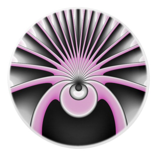 Modern Abstract Crazy Fractal Art Pattern Keramische Knop (Voorkant)