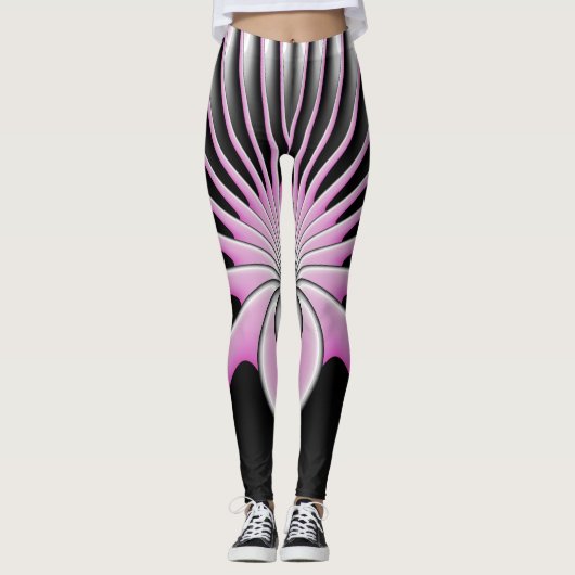 Modern Abstract Crazy Fractal Art Pattern Leggings (Voorkant)