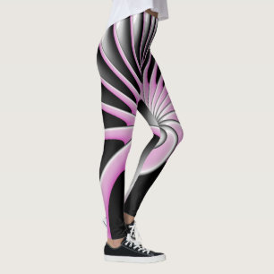Modern Abstract Crazy Fractal Art Pattern Leggings