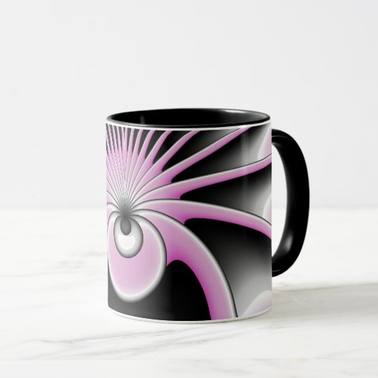 Modern Abstract Crazy Fractal Art Pattern Mok (Voorkant rechts)