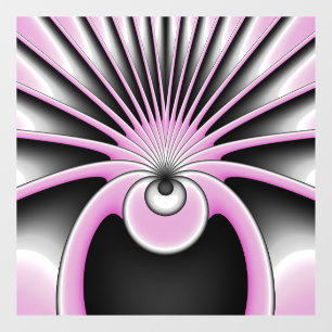 Modern Abstract Crazy Fractal Art Pattern Raamsticker
