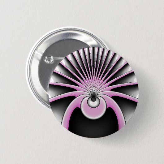 Modern Abstract Crazy Fractal Art Pattern Ronde Button 5,7 Cm (Voorkant /achterkant)