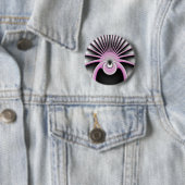 Modern Abstract Crazy Fractal Art Pattern Ronde Button 5,7 Cm (In situ)
