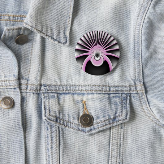 Modern Abstract Crazy Fractal Art Pattern Ronde Button 5,7 Cm (In situ)