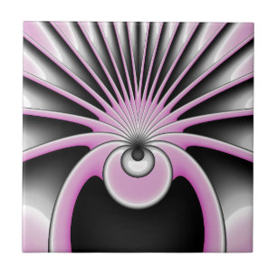 Modern Abstract Crazy Fractal Art Pattern Tegeltje