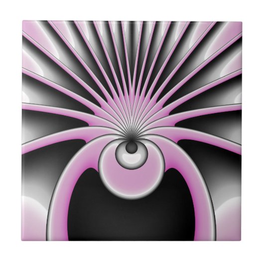 Modern Abstract Crazy Fractal Art Pattern Tegeltje (Voorkant)