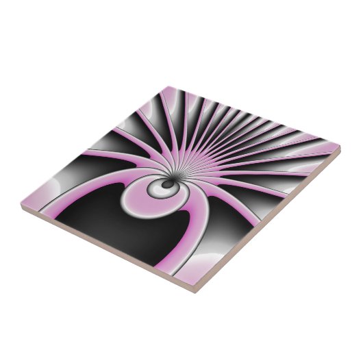 Modern Abstract Crazy Fractal Art Pattern Tegeltje (Zijkant)