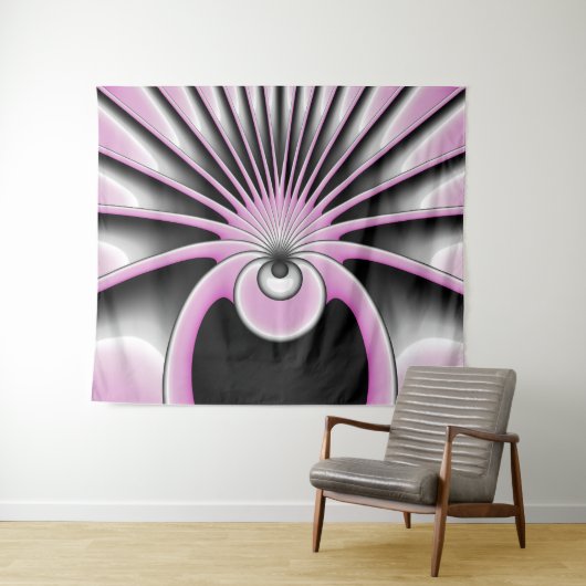Modern Abstract Crazy Fractal Art Pattern Wandkleed (In Situ (horizontaal))