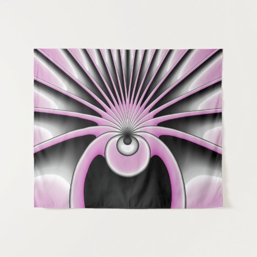 Modern Abstract Crazy Fractal Art Pattern Wandkleed (Voorkant (horizontaal))