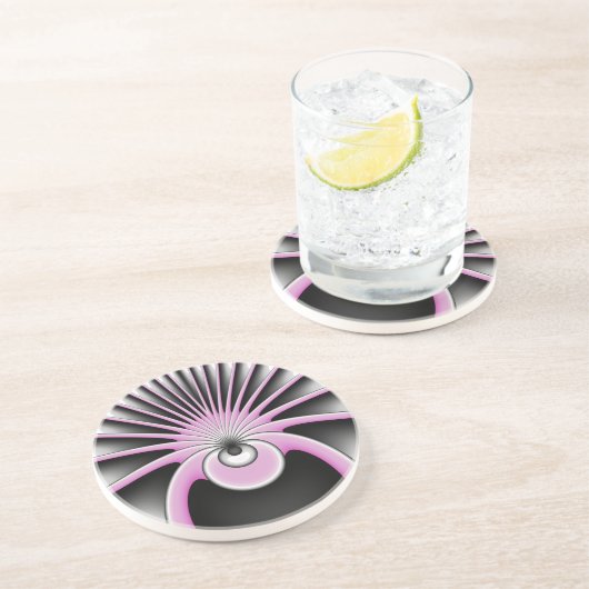 Modern Abstract Crazy Fractal Art Pattern Zandsteen Onderzetter (Zijkant)