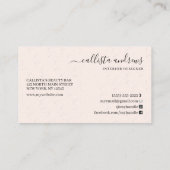 Modern Abstract Cream Earth Tone Signature Script Visitekaartje (Achterkant)