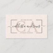 Modern Abstract Cream Earth Tone Signature Script Visitekaartje (Voorkant)