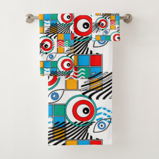 Modern abstract creatief multikleurig patroon bad handdoek