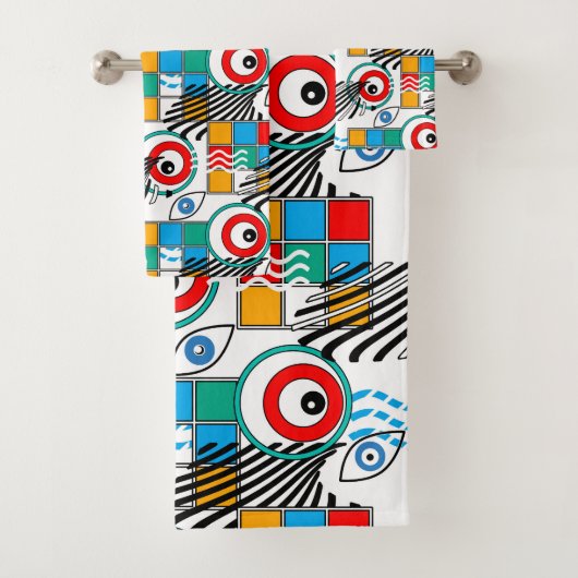 Modern abstract creatief multikleurig patroon bad handdoek (Insitu)