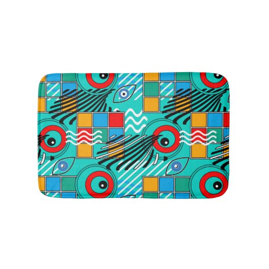 Modern abstract creatief multikleurig patroon badmat (Voorkant)