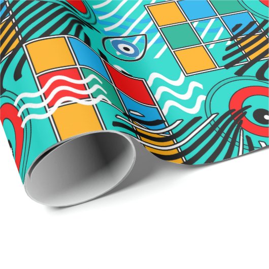 Modern abstract creatief multikleurig patroon cadeaupapier (Rol Hoek)